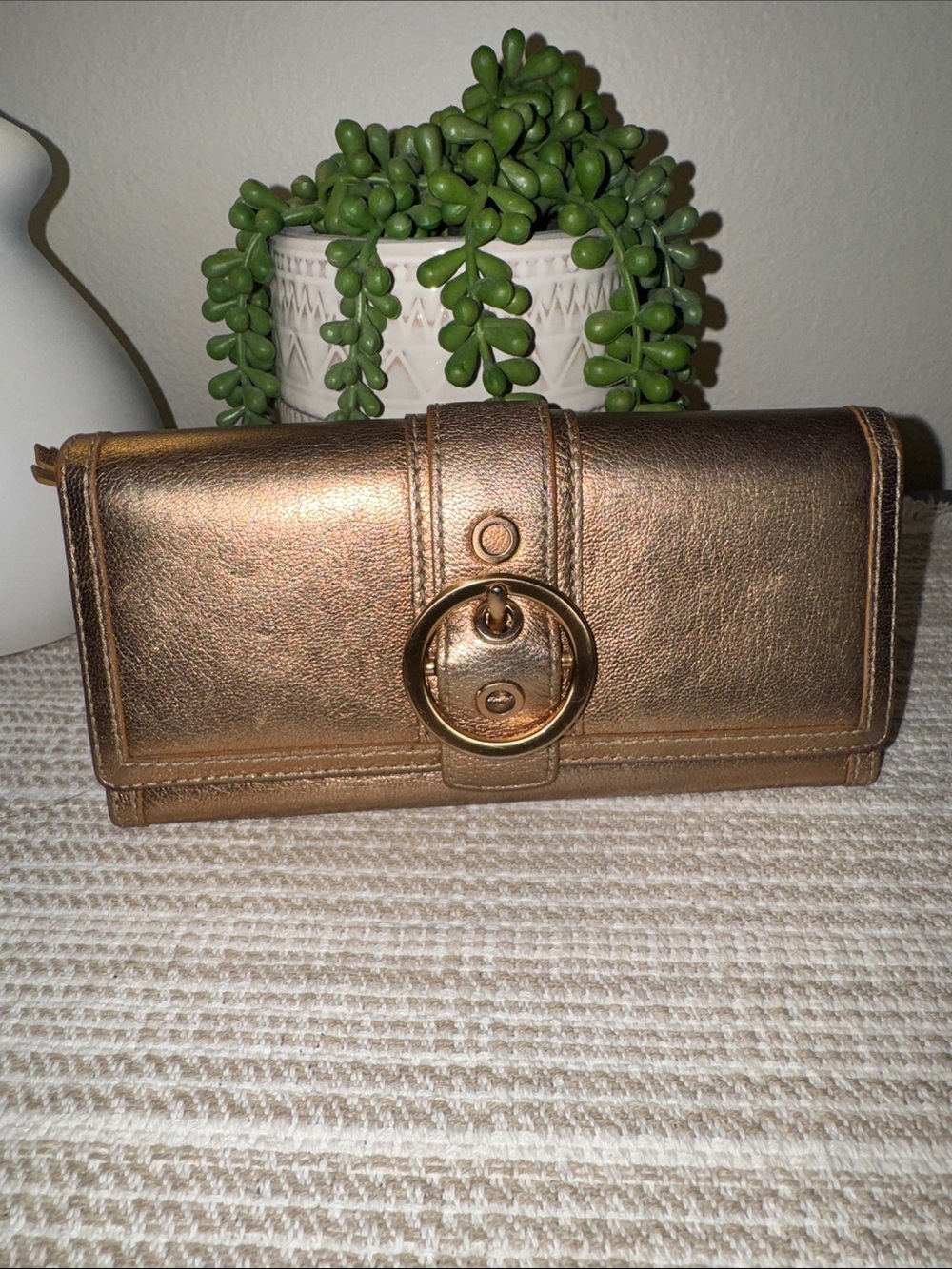 Coach Metallic Gold Long Wallet